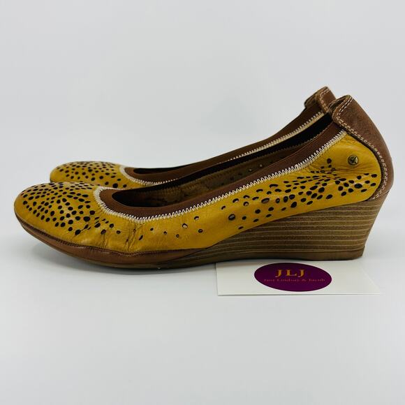 Pikolinos Women's Trento Perforated Leather Wedge Heels Size 38 EU/ 7.5-8 US - Picture 5 of 12